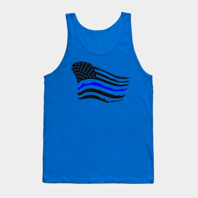 Thin Blue Line Tank Top by busines_night